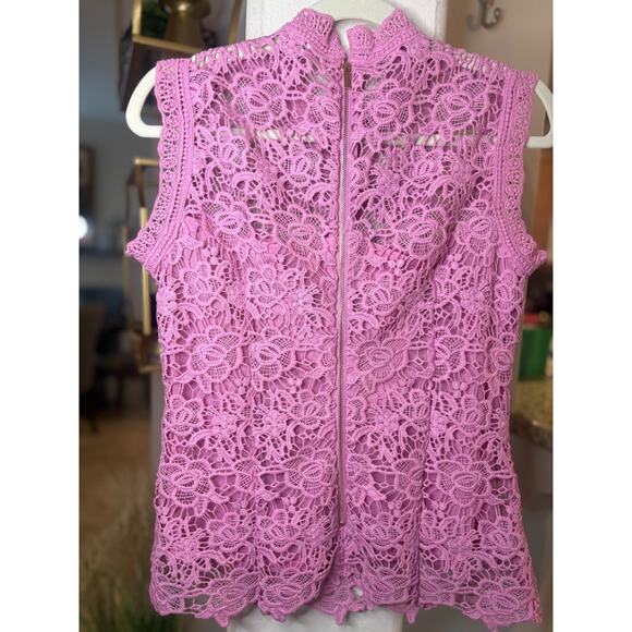 NANETTE lepore Sleeveless Lace Top Purple Small (2-6) - Picture 3 of 4